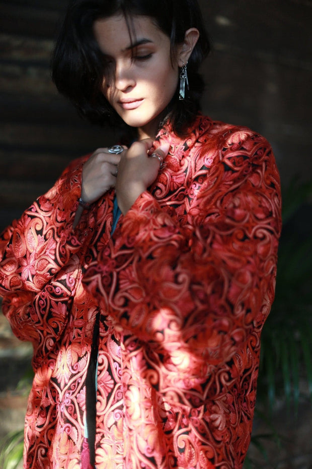 Mercer Street Embroidered City Kimono - sustainably made MOMO NEW YORK sustainable clothing, Kimono slow fashion