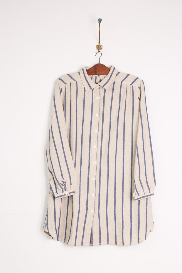 Organic Cotton / Linen Shirt Dress Mimi - sustainably made MOMO NEW YORK sustainable clothing, kaftan slow fashion