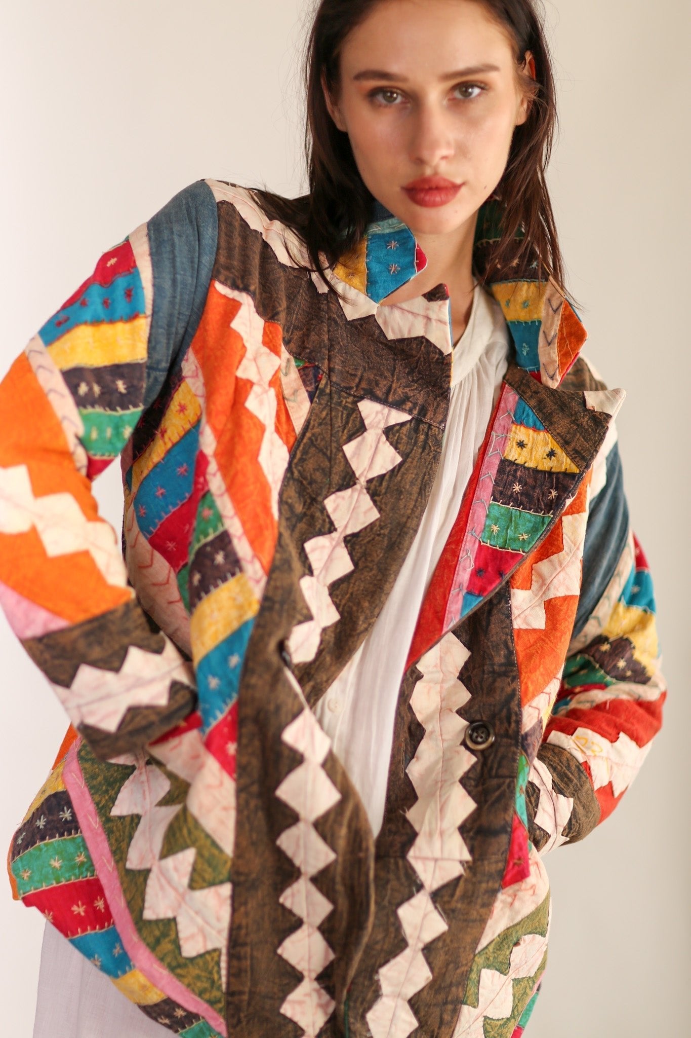 PATCHWORK JACKET SAIDA, hand made - MOMO NEW YORK - sustainable f