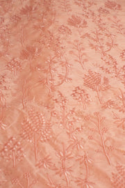 PEACH EMBROIDERED SILK B32-12 - sustainably made MOMO NEW YORK sustainable clothing, fabric slow fashion