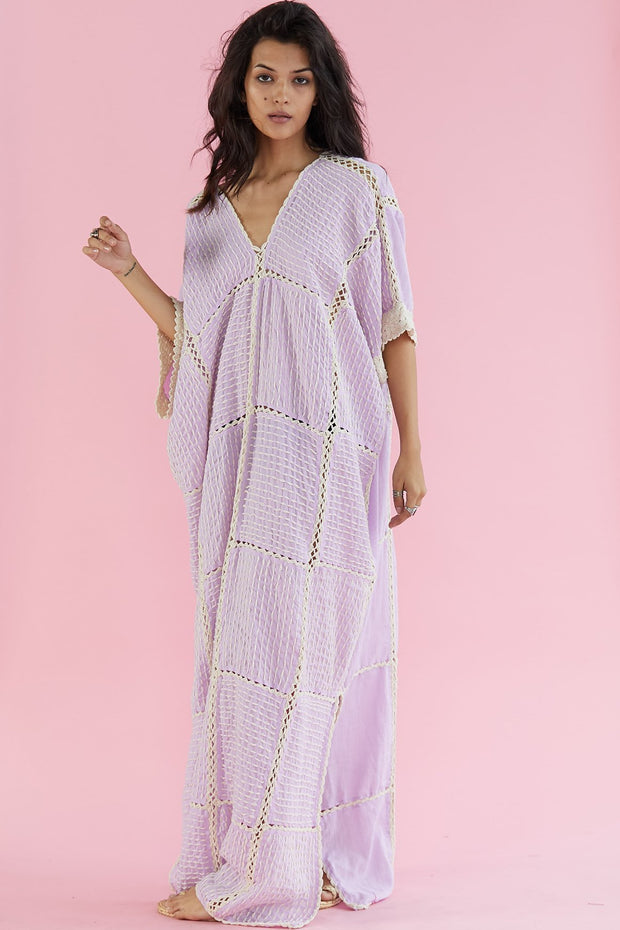 Perfect Summer Kaftan Lupita Hand Stitched - sustainably made MOMO NEW YORK sustainable clothing, Boho Chic slow fashion