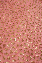 PINK EMBROIDERED SILK B32-10 - sustainably made MOMO NEW YORK sustainable clothing, fabric slow fashion