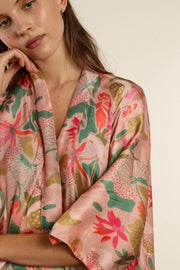 PINK FOREST KIMONO WEISA - sustainably made MOMO NEW YORK sustainable clothing, kimono slow fashion