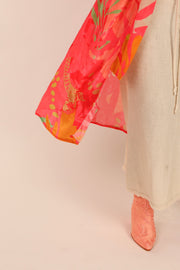 PINK SILK KIMONO SAMANTHA - sustainably made MOMO NEW YORK sustainable clothing, kimono slow fashion