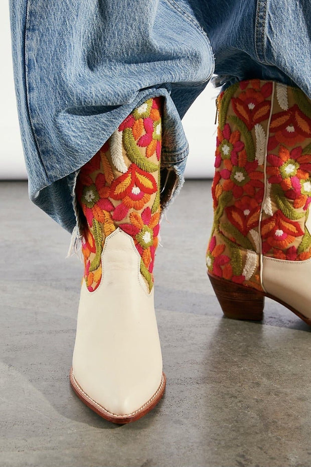SELINA EMBROIDERED WESTERN BOOTS ( VINTAGE PINK) - sustainably made MOMO NEW YORK sustainable clothing, boots slow fashion