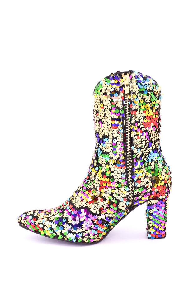 SEQUIN ANKLE BOOTS CARLOTTA - sustainably made MOMO NEW YORK sustainable clothing, boots slow fashion