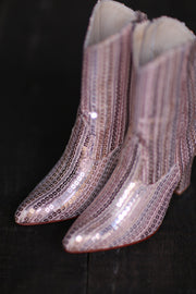 SEQUIN EMBROIDERED HEELED BOOTS SALIB - sustainably made MOMO NEW YORK sustainable clothing, boots slow fashion