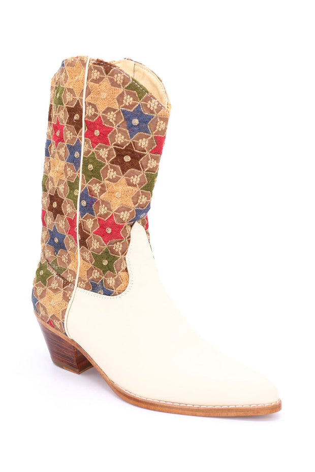 SEQUIN EMBROIDERED WESTERN BOOTS SEYNA - sustainably made MOMO NEW YORK sustainable clothing, boots slow fashion