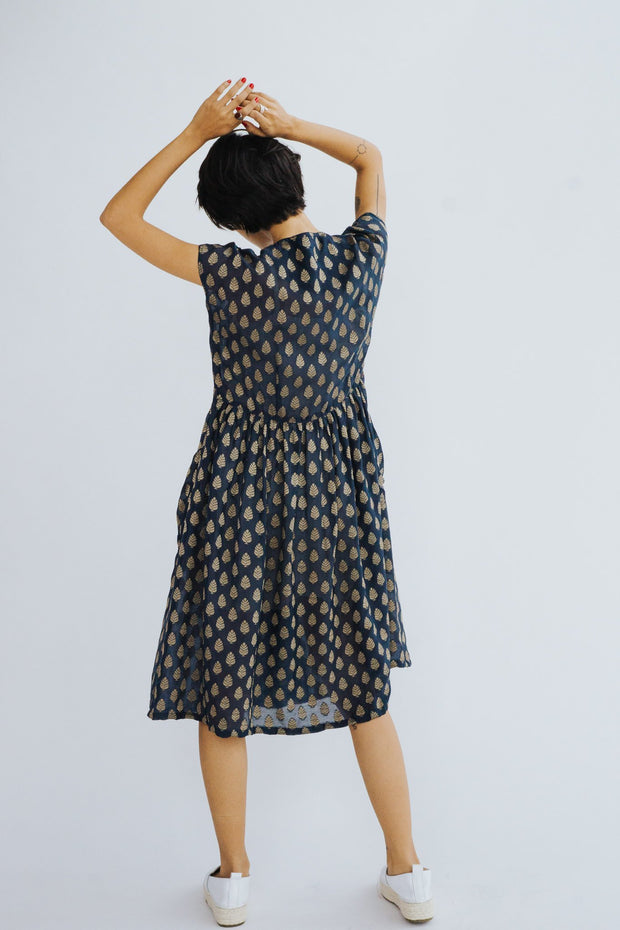 SILK DRESS HEIDI - sustainably made MOMO NEW YORK sustainable clothing, kaftan slow fashion