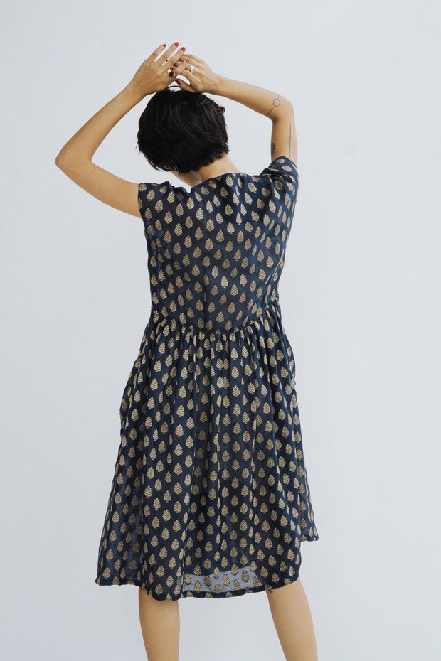 SILK DRESS HEIDI - sustainably made MOMO NEW YORK sustainable clothing, kaftan slow fashion