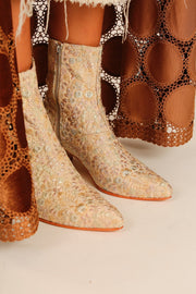 SILK EMBROIDERED BOOTS LYDIE - sustainably made MOMO NEW YORK sustainable clothing, boots slow fashion