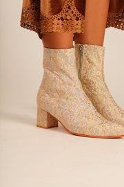 SILK EMBROIDERED BOOTS LYDIE - sustainably made MOMO NEW YORK sustainable clothing, boots slow fashion