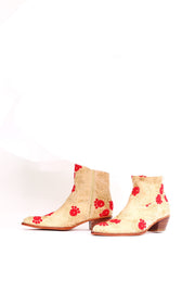 SILK EMBROIDERED BOOTS TENILLE - sustainably made MOMO NEW YORK sustainable clothing, boots slow fashion