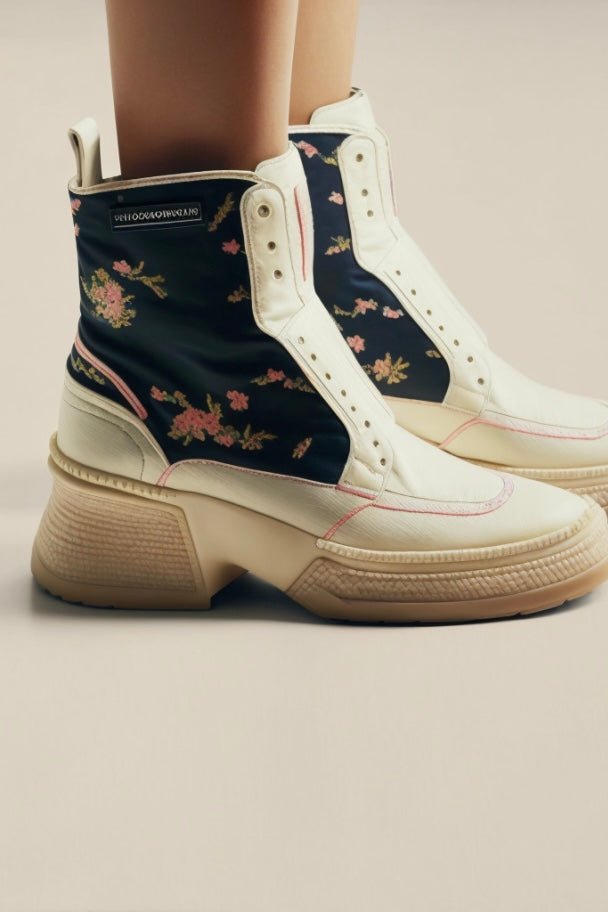 SILK EMBROIDERED SNEAKER AMELIE - sustainably made MOMO NEW YORK sustainable clothing, sneaker slow fashion
