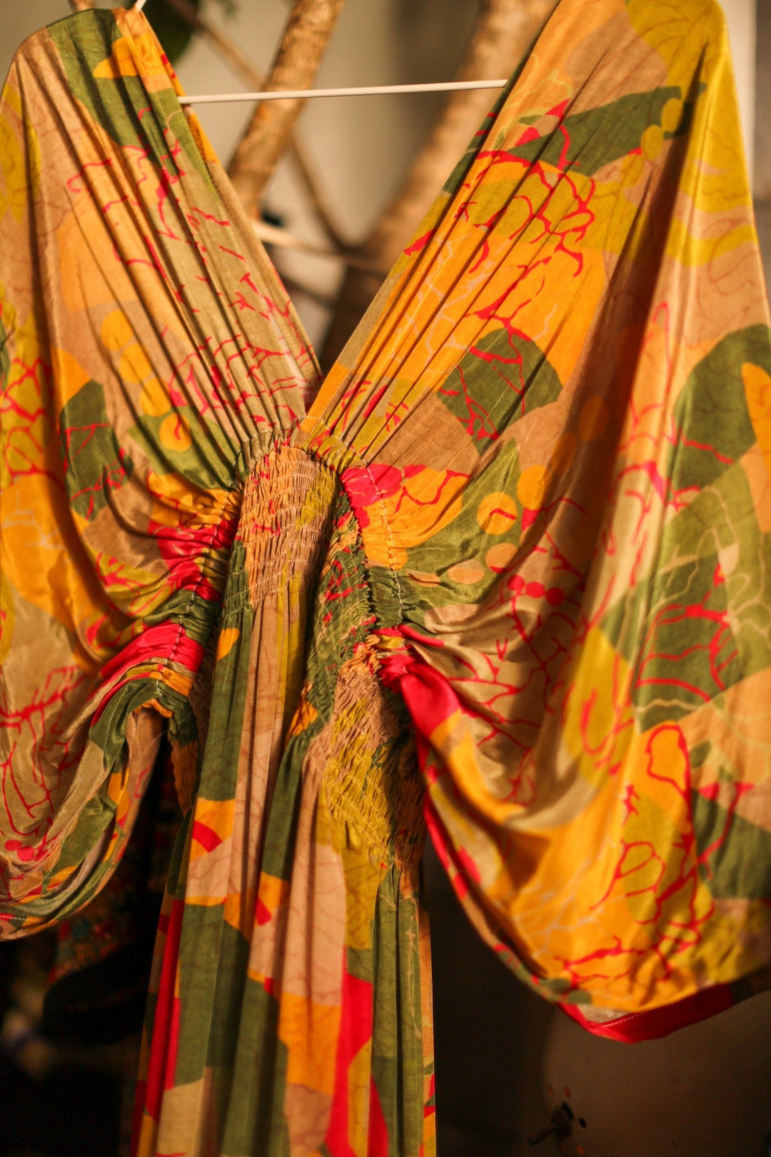 SILK KAFTAN DRESS ZURI, hand made - MOMO NEW YORK SILK KAFTAN DRESS ZURI, hand made - MOMO NEW YORK