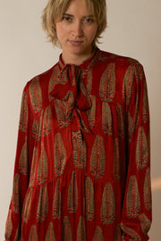 SILK MAXI DRESS ARAVENA - sustainably made MOMO NEW YORK sustainable clothing, dress slow fashion