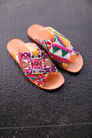 SPRING EMBROIDERED PATCHWORK SANDALS DOAN - sustainably made MOMO NEW YORK sustainable clothing, mules slow fashion
