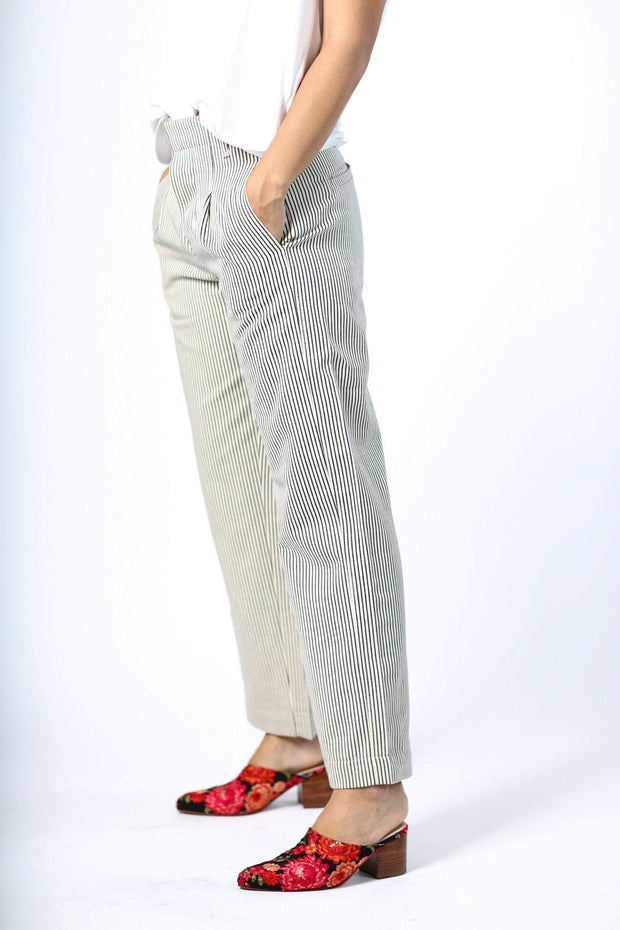 STRIPE TROUSER PANTS LILO - sustainably made MOMO NEW YORK sustainable clothing, pants slow fashion