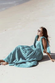 SUMMER BEACH DRESS SUNNY - sustainably made MOMO NEW YORK sustainable clothing, kaftan slow fashion