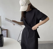 TIE KNOT LONG DRESS ANINE - sustainably made MOMO NEW YORK sustainable clothing, slow fashion