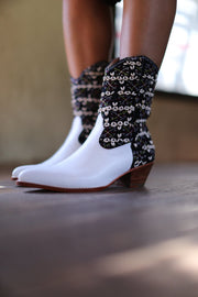 TRIBAL EMBROIDERED POINTED ANKLE BOOTS NALIA - sustainably made MOMO NEW YORK sustainable clothing, boots slow fashion