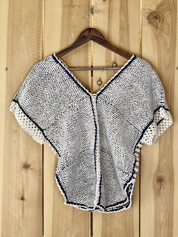 Tribal Hand Stitch Blouse INDIGO - sustainably made MOMO NEW YORK sustainable clothing, saleojai slow fashion