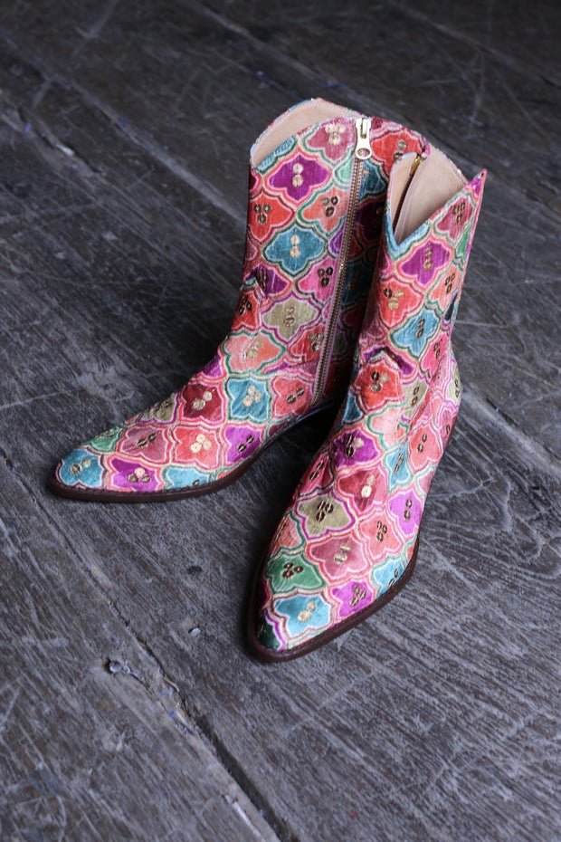 VELVET EMBROIDERED SEQUINS BOOTS SILUNA - sustainably made MOMO NEW YORK sustainable clothing, boots slow fashion