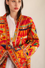 VINTAGE TRIBAL EMBROIDERED KIMONO VISKUS - sustainably made MOMO NEW YORK sustainable clothing, slow fashion