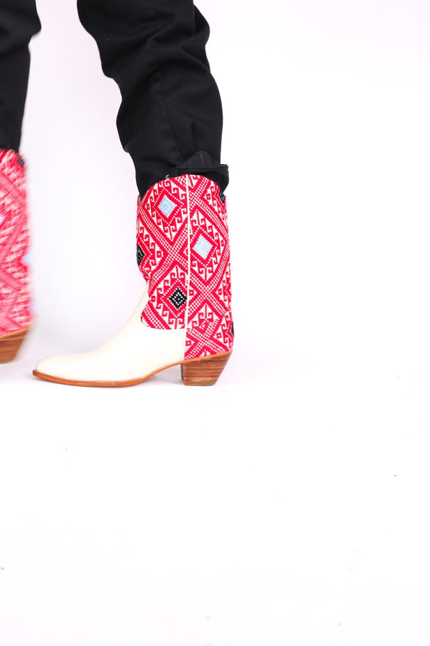 WOVEN WESTERN BOOTS TAMLINS - sustainably made MOMO NEW YORK sustainable clothing, boots slow fashion