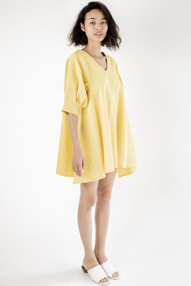 Yellow Mini My Favorite Dress Claes - sustainably made MOMO NEW YORK sustainable clothing, Dress slow fashion